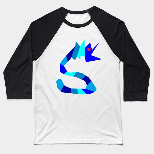 Blue Dragon Blue Snake Baseball T-Shirt by simonjgerber